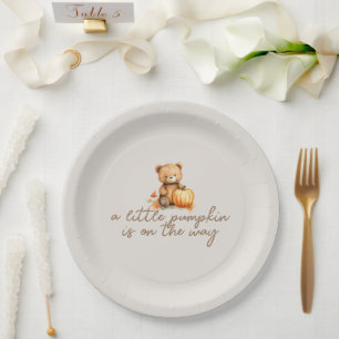 Halloween baby shower tafel set-up: Papier Borden Papieren Bordje