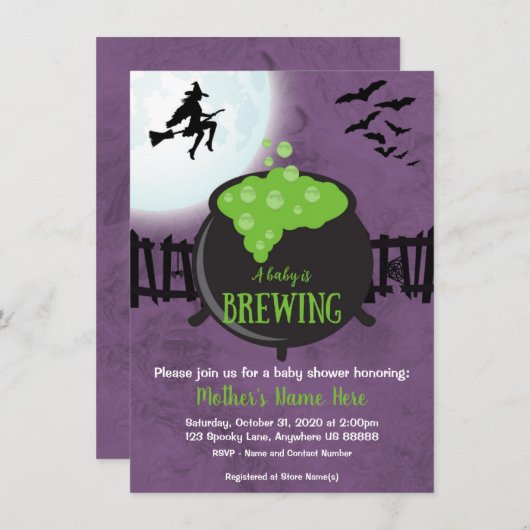 Halloween Baby Shower Uitnodiging (Voorkant / Achterkant)