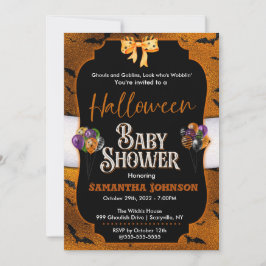 Halloween Baby shower Uitnodiging met katten