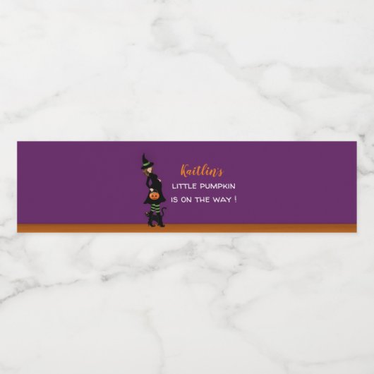 Halloween Baby shower Waterflesetiketten Waterfles Etiket (Enkel label)