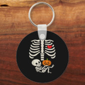 Halloween Baby Skeleton Heart Pregnancy Outfit Sleutelhanger (Voorkant)