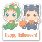 Halloween Baby's Black Cat Dragon Aangepaste tekst Sticker (Voorkant)