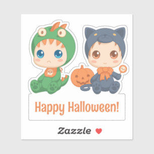 Halloween Baby's Black Cat Dragon Aangepaste tekst Sticker