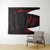 Halloween Backdrop Vampire Fangs Teeth Blood Wandkleed (In Situ (horizontaal))