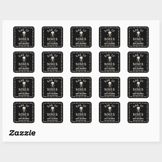 Halloween Bag Of Bones Vierkante Sticker (Vel)