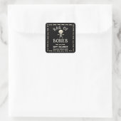 Halloween Bag Of Bones Vierkante Sticker (Tas)