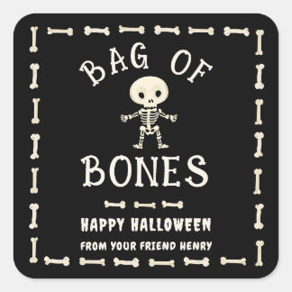 Halloween Bag Of Bones Vierkante Sticker