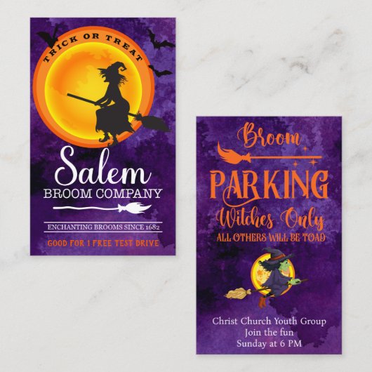 Halloween Baggy Tussenvoegsel personaliseert Tekst Visitekaartje (Voorkant / Achterkant)