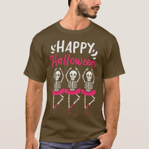 Halloween balletdanser skelet griezelig t-shirt