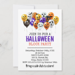 Halloween ballonnen buurt blok partij kaart