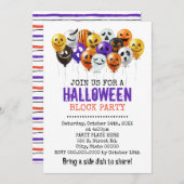 Halloween ballonnen buurt blok partij kaart (Voorkant / Achterkant)