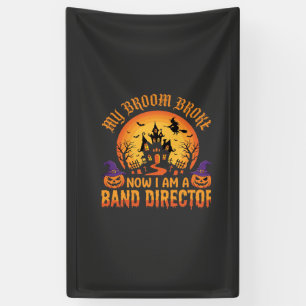 Halloween Band Dirigent Heks Bezem Spookhuis Spandoek