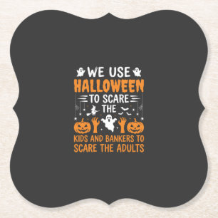 Halloween Bang Kinder Bankiers Volwassenen Ontwerp Kartonnen Onderzetters