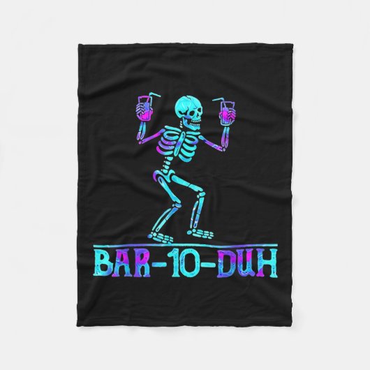 Halloween Bar 10 Duh Skeleton Drink Kostuum Fleece Deken (Voorkant)