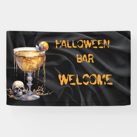 Halloween Bar Welkom Spandoek (Horizontaal)