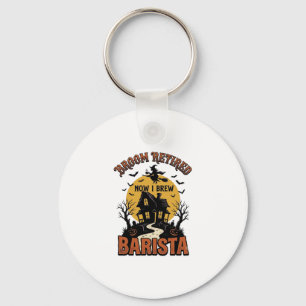 Halloween Barista T-shirt Grappige Heks Koffie Pun Sleutelhanger