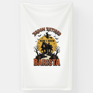 Halloween Barista T-shirt Grappige Heks Koffie Pun Spandoek
