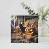 Halloween Barn Party Kaart (Staand voorkant)