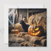 Halloween Barn Party Kaart (Voorkant)