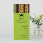 Halloween barre la carte de menu d'araignée (Debout devant)