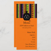 Halloween barre la carte de menu de citrouille (Devant / Derrière)