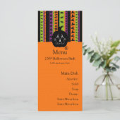 Halloween barre la carte de menu de citrouille (Debout devant)