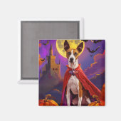 Halloween Basenji Dog Pumpkins eng Magneet (Voorkant / Achterkant)