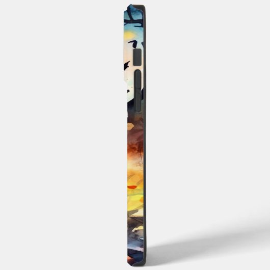 Halloween Basenji met pomkins Scary Case-Mate iPhone Case (Achterkant / Links)