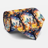 Halloween Basenji met pomkins Scary Stropdas (Opgerold)