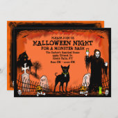 Halloween Bash - Invitation - Chien de cimetière (Devant / Derrière)