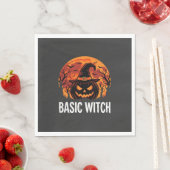 Halloween Basis Heks Pompoen Maan Grafisch Servet (Insitu)