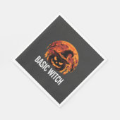 Halloween Basis Heks Pompoen Maan Grafisch Servet (Hoek)