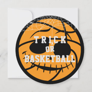 Halloween Basket Ball Trick of Basketbal Verjaarda Kaart