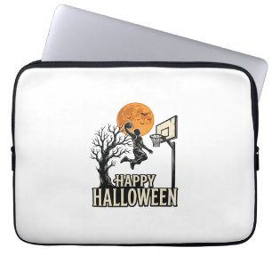 Halloween Basketbal Gelukkig Halloween Vintage Spo Laptop Sleeve