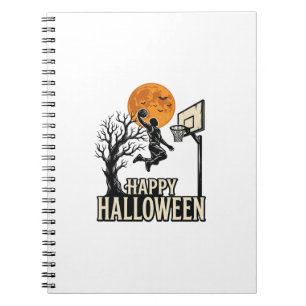 Halloween Basketbal Gelukkig Halloween Vintage Spo Notitieboek