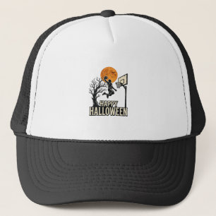 Halloween Basketbal Gelukkig Halloween Vintage Spo Trucker Pet