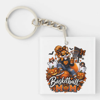 Halloween Basketbal Moeder Vos – Griezelige Hoops Sleutelhanger