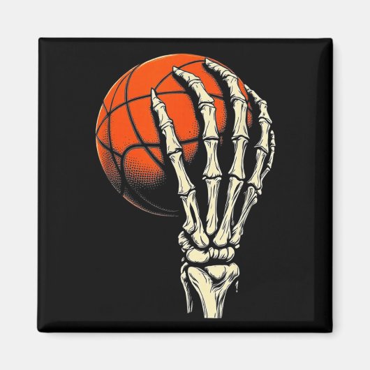 Halloween Basketball Skeleton Skull Player Men Boy Magneet (Voorkant)