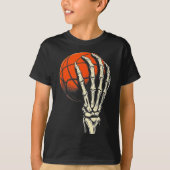 Halloween Basketball Skeleton Skull Player Men Boy T-shirt (Voorkant)