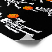 Halloween Basketball Skeletons Dunking Dribble Boy Poster (Hoek)