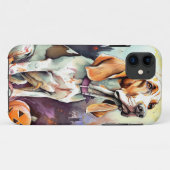 Halloween Basset Hond with Pumpkins Scary Case-Mate iPhone Case (Achterkant (horizontaal))