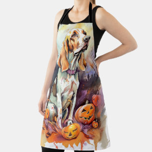 Halloween Basset Hound met pompoenen eng Schort