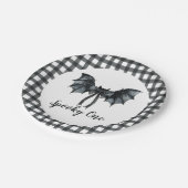 Halloween Bat Bow Spooky One 1st Birthday Papieren Bordje (Gekanteld)