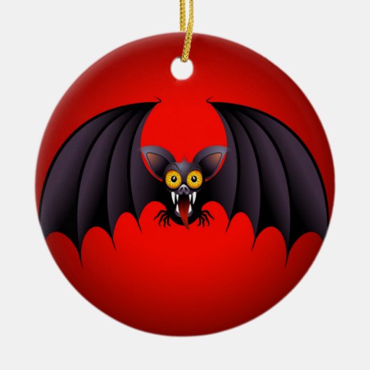Halloween Bat Cartoon Keramisch Ornament (Voorkant)