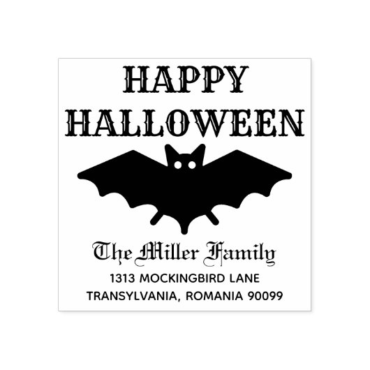Halloween Bat Crazy Custom Name Rubberstempel (Afrduk)