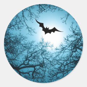 Halloween bat donkere nacht aanpasbaar ronde sticker