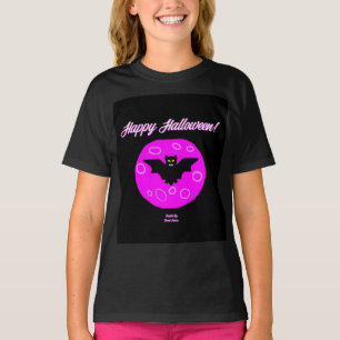 Halloween Bat Girls Black Basic T Shirt