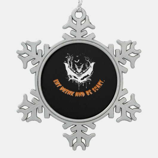 Halloween Bat Hanging For The Essential Tin Sneeuwvlok Ornament (Voorkant)