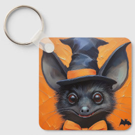 Halloween Bat in Witch Hat Sleutelhanger