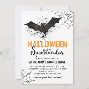 Halloween Bat Invitation Kaart